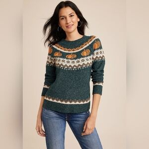 New pumpkin fair isle sweater! 2x